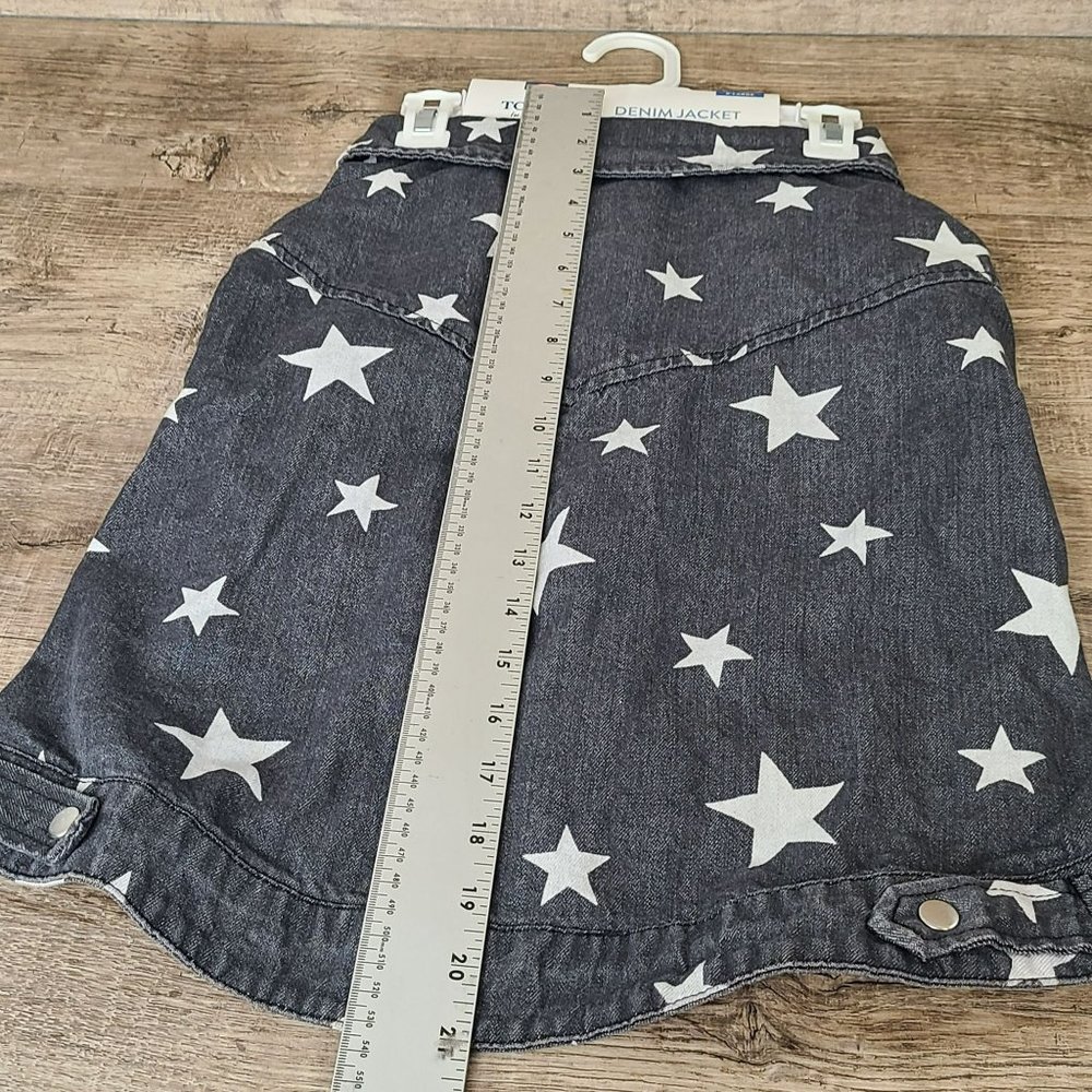 Top Paw Faded Black White Star Denim Dog Jacket Size: XL Shacket Shirt - Picture 4 of 9